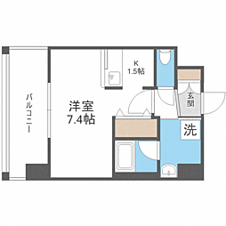 エンクレスト博多Rey 1Kの間取図画像
