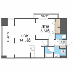 エンクレスト博多イーストパーク 1LDKの間取図画像
