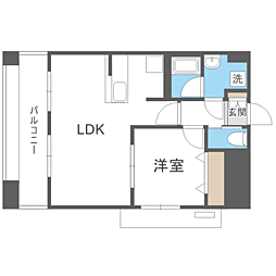 エンクレスト博多イーストパーク 1LDKの間取図画像