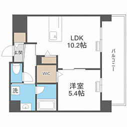 グランデール博多 1LDKの間取図画像