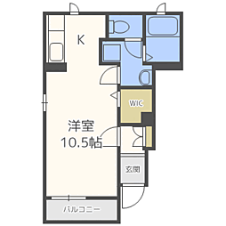 彩雲3 ワンルームの間取図画像