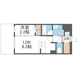 デュ・レジア博多レジデンス 1LDKの間取図画像