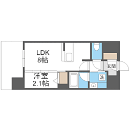 デュ・レジア博多レジデンス 1LDKの間取図画像