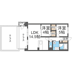 S-RESIDENCE愛宕SOUTH 2LDKの間取図画像