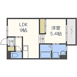 カクタスレジデンス 1LDKの間取図画像