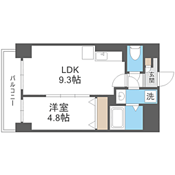 グランジュ大濠 1LDKの間取図画像