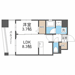 ラクレイス香椎駅前 1LDKの間取図画像