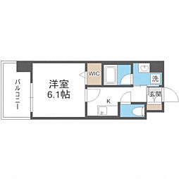 エンクレスト大手門GLOW 1Kの間取図画像