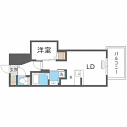 ナッジワン千代県庁口 1LDKの間取図画像