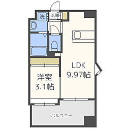 サヴォイセントオブガーデン 1LDKの間取図画像