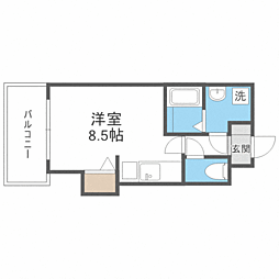 ピュアドーム博多ルネサンス ワンルームの間取図画像