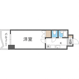 ロイヤル日赤通80 1Kの間取図画像