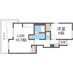 メゾンソレイユ 1LDKの間取図画像