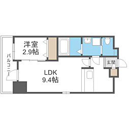 Axion大橋Sirius 1LDKの間取図画像