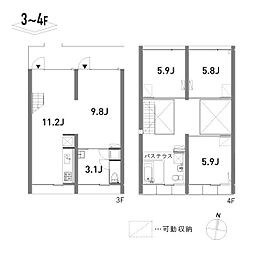 Vague 3階3LDKの間取り