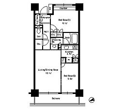 パークアクシス文京ステージ 1階2LDKの間取り