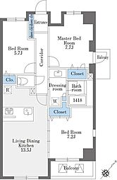 ラドゥセール巣鴨West 3LDKの間取図画像