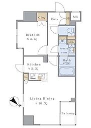 BrilliaistSENDAGAYA 1LDKの間取図画像