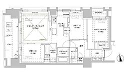 パークスフイア牛込神楽坂 2SLDKの間取図画像