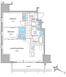 ルフォンプログレ北新宿 2LDKの間取図画像