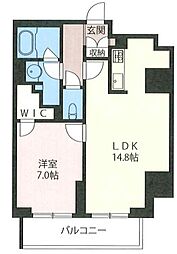 プライムメゾン市谷山伏町 1LDKの間取図画像