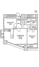 ファーストリアルタワー新宿 2LDKの間取図画像
