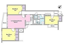 アビタシオン 3LDKの間取図画像