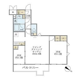 ビューテラス茗荷谷 2LDKの間取図画像