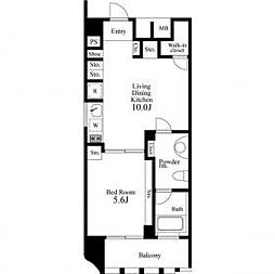 Primal新宿若松町 1LDKの間取図画像