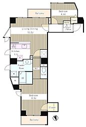 ザ・テラス千駄木 2LDKの間取図画像