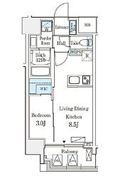 DUOFLATS池袋 1LDKの間取図画像