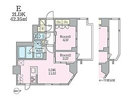 クレストコート東池袋 2LDKの間取図画像