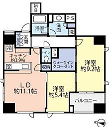 クレヴィア原宿 2LDKの間取図画像