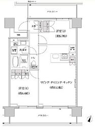 パークハビオ渋谷本町レジデンス 2LDKの間取図画像