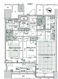 パークコート文京小石川ザタワー 2LDKの間取図画像