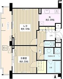 プランシェール落合 1LDKの間取図画像
