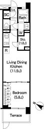 ブリリアイスト三軒茶屋アイビーテラス 1LDKの間取図画像