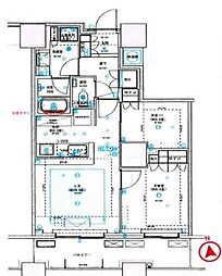 ザ・パークハウス西新宿タワー60 2DKの間取図画像