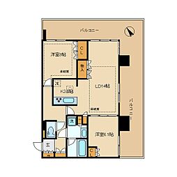 シティタワー新宿 2LDKの間取図画像
