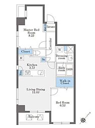 ラドゥセール巣鴨West 2LDKの間取図画像