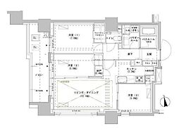パークスフイア牛込神楽坂 3LDKの間取図画像