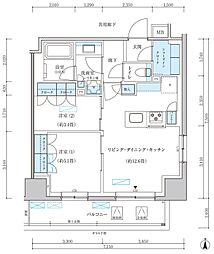 パークアクシス池袋イースト 2LDKの間取図画像