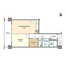 アーバンライフ目白駅前1号棟 1SLDKの間取図画像