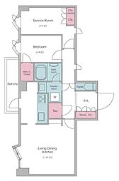 レジディア文京音羽 1SLDKの間取図画像
