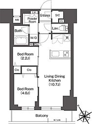 BluRock後楽園 2LDKの間取図画像