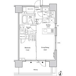 ザ・パークハビオ代々木 1LDKの間取図画像
