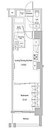 ザ・パークハビオ文京江戸川橋 1LDKの間取図画像