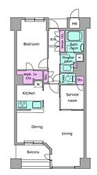 レジディアタワー上池袋パークサイド 1LDKの間取図画像