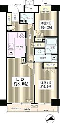 高田馬場パーク・ホームズ 2LDKの間取図画像