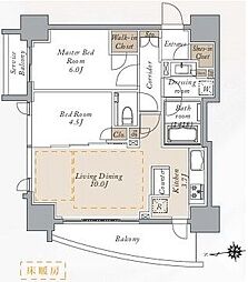 PRIMALCITY神楽坂 2LDKの間取図画像